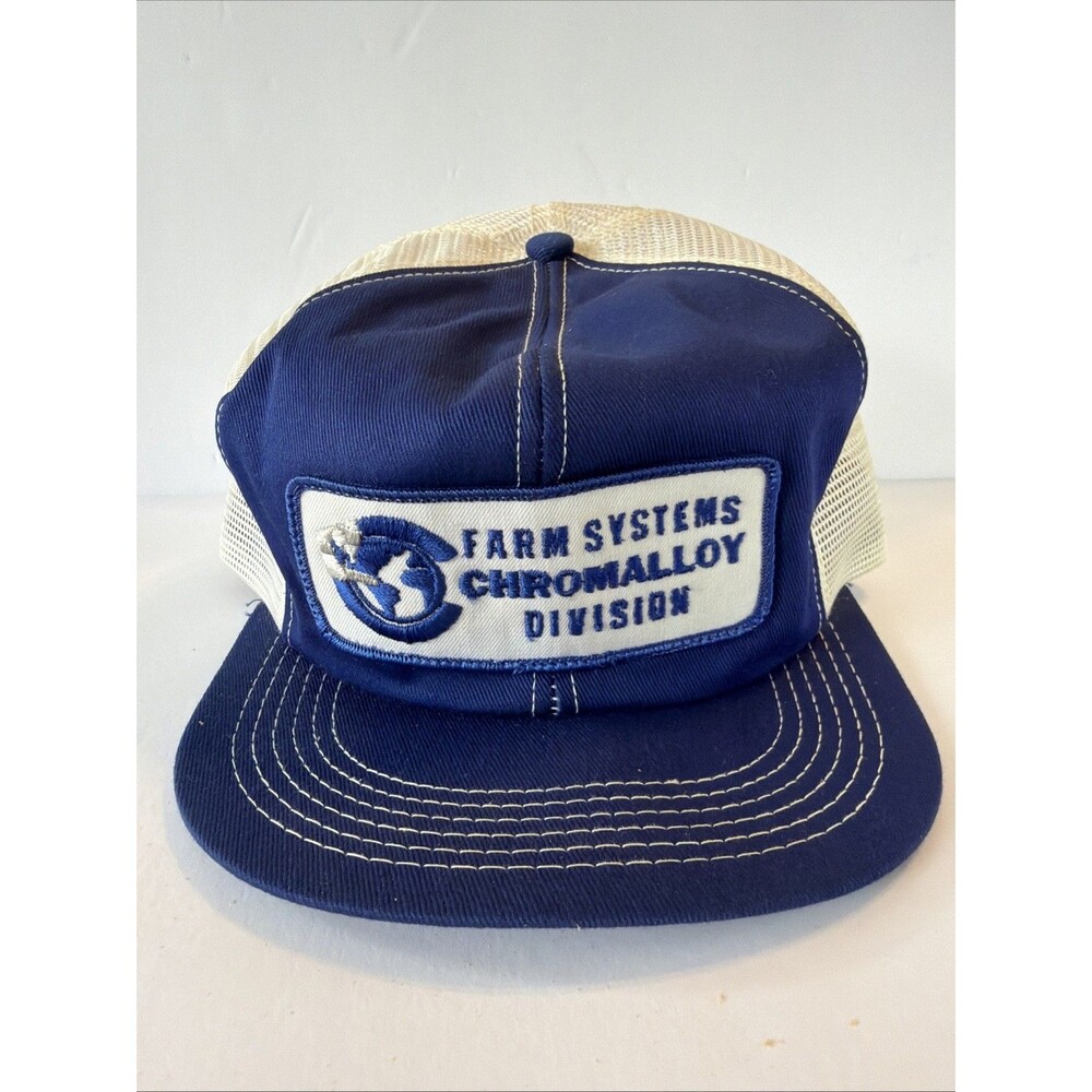 Vintage K Brand FARM SYSTEMS DIV Snapback Hat Mesh Cap Patch Trucker Ag USA